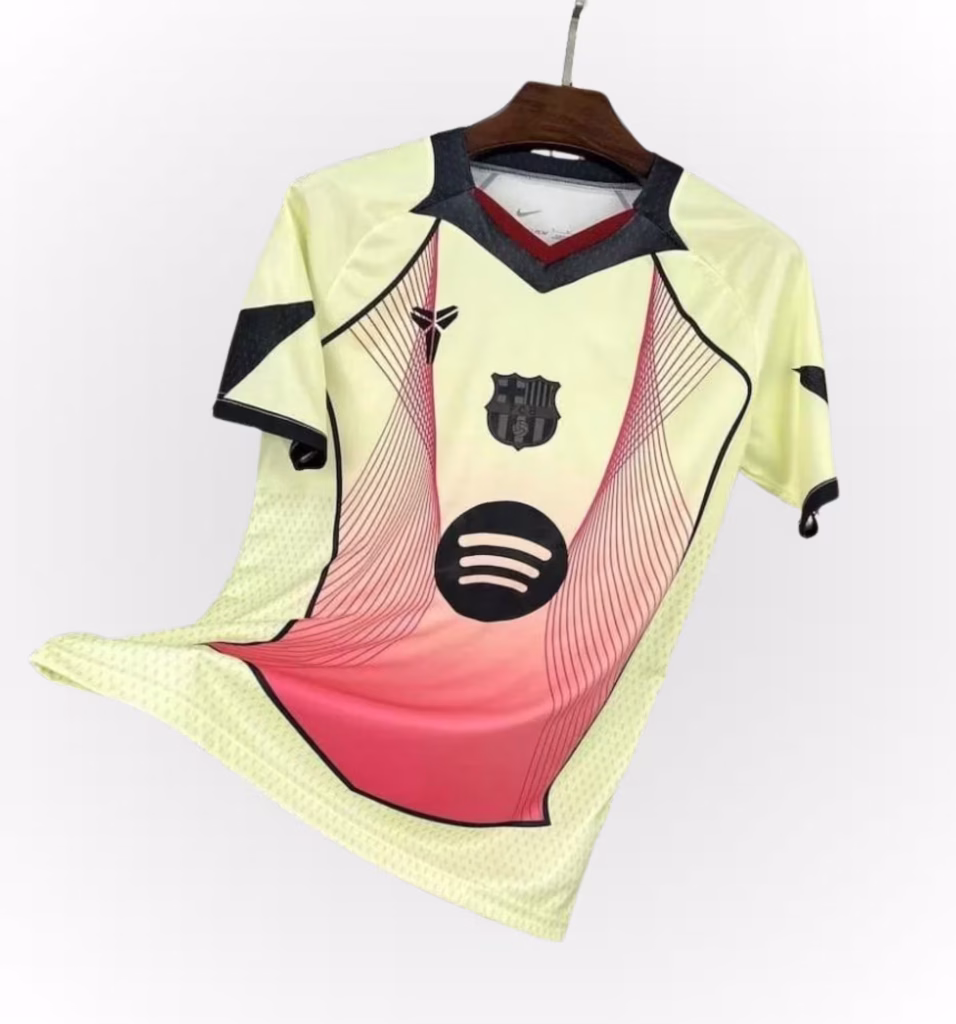FC Barcelona 2025-26 Limited Yellow Aurora Premium Kit Fans Version
