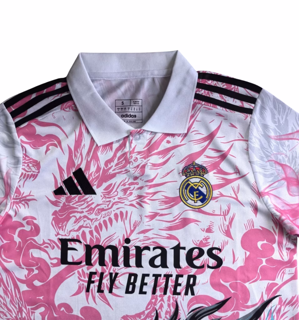 Real Madrid 2025-26 Limited Dragon Pink Blue Premium Kit Fans Version