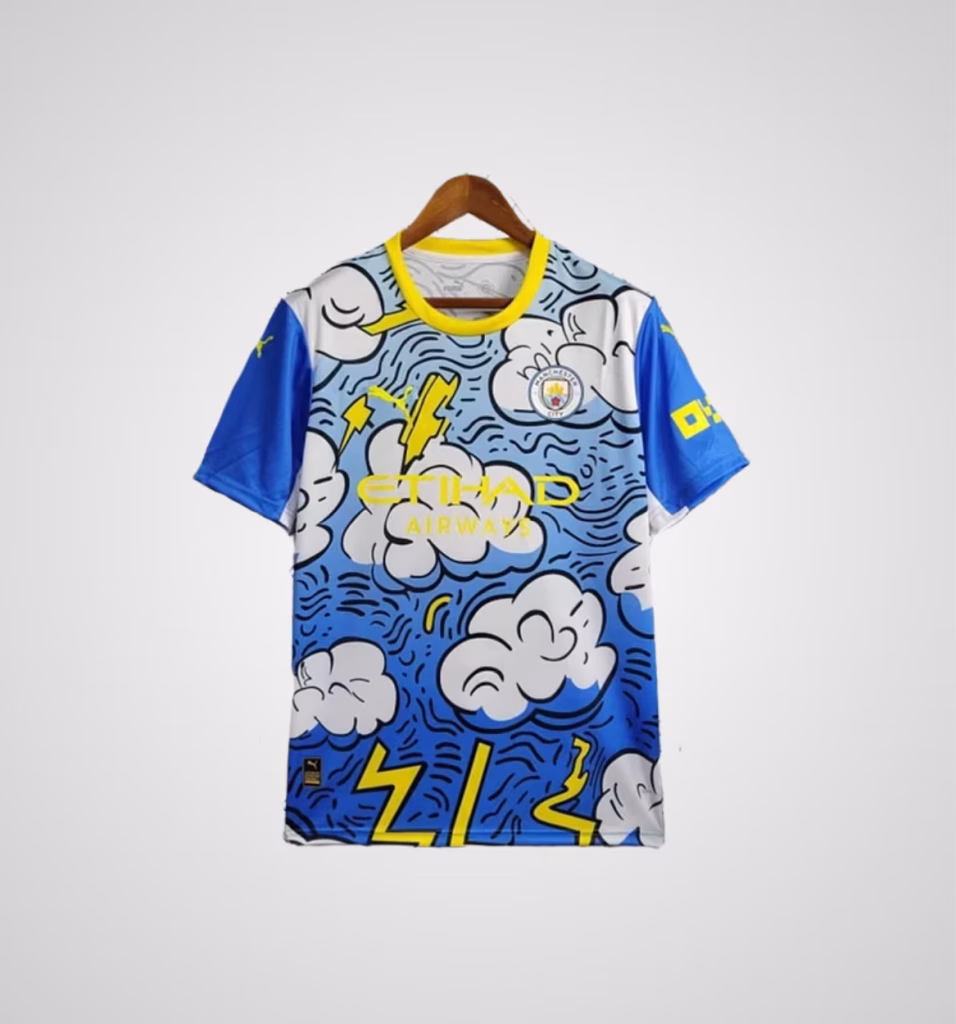 Manchester City 2025-26 Limited Lightning Cloud Premium Kit Fans Version