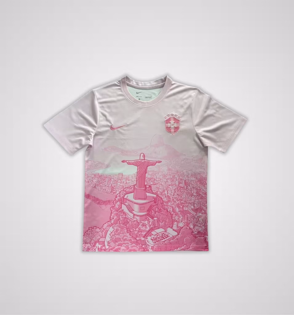 Brazil 2025-26 Limited Christ the Redeemer Pink Premium Kit Fans Version