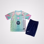 FC Barcelona 2025-26 Blue Aurora Premium Kit Kids
