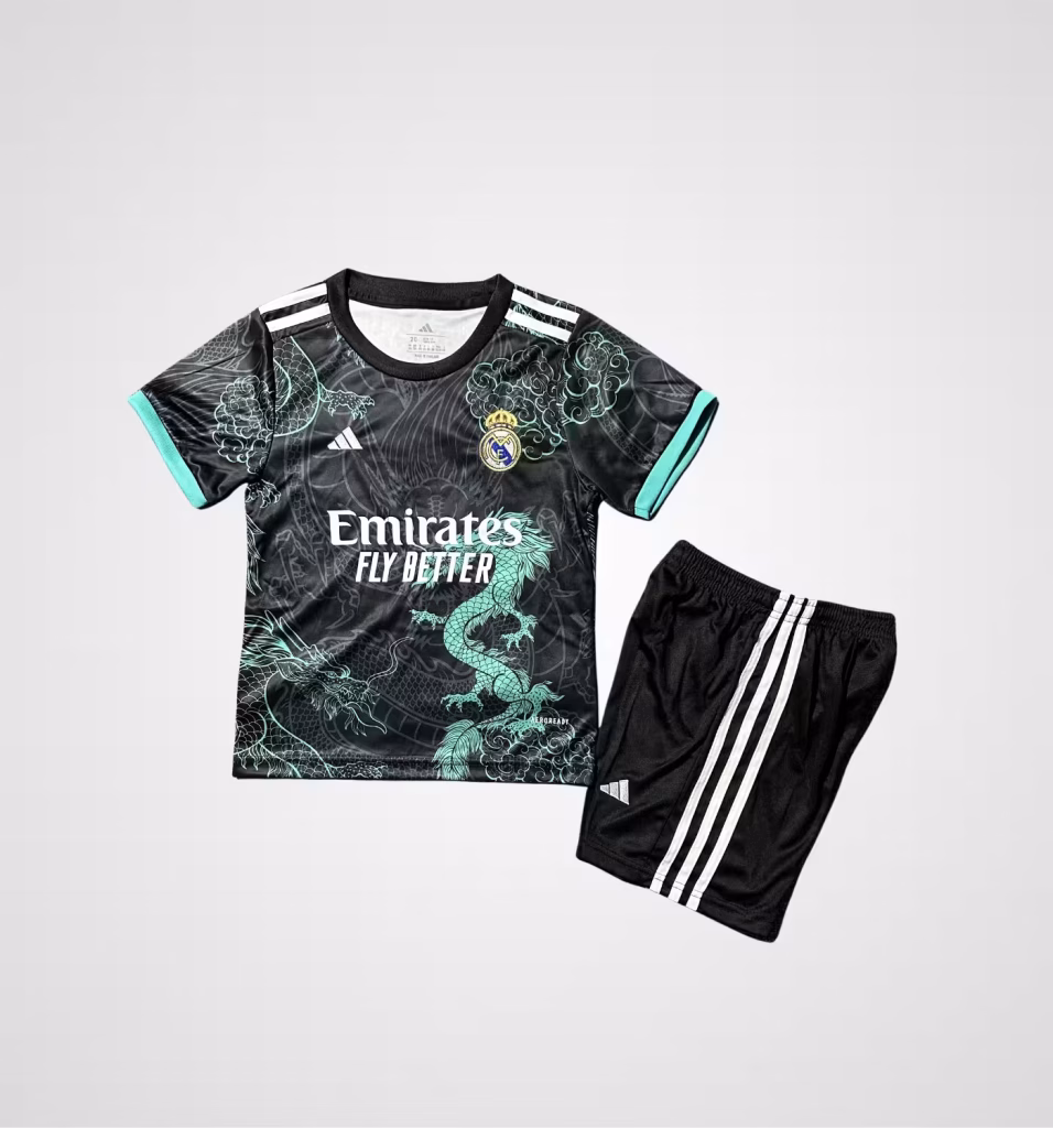 Real Madrid 2025-26 Green Dragon Premium Kit Kids