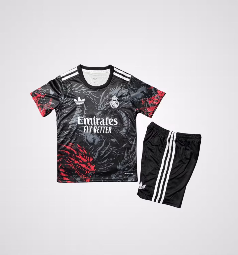 Real Madrid 2025-26 Red Dragon Premium Kit Kids