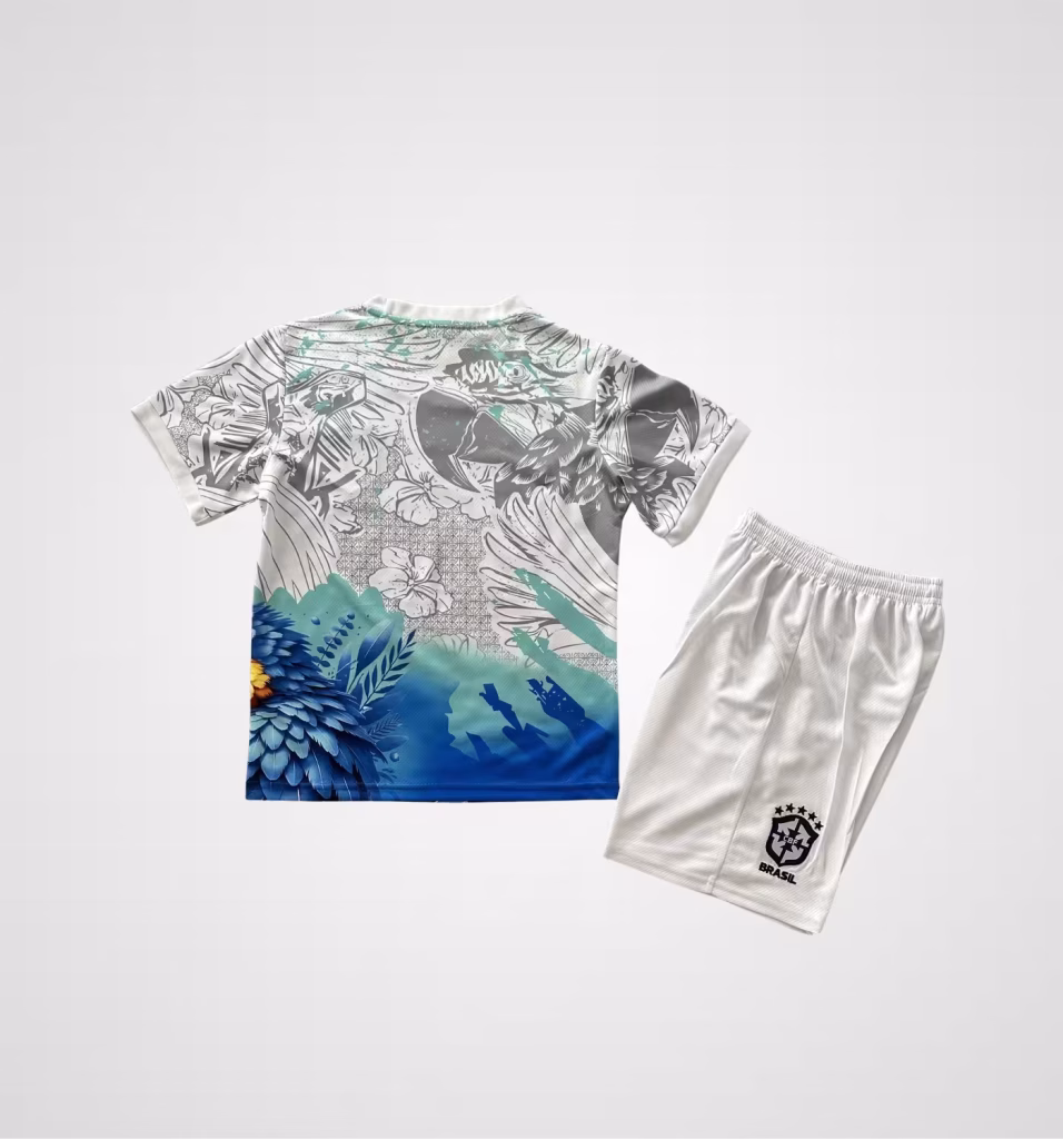 Brazil 2025-26 Blue Parrot Premium Kit Kids