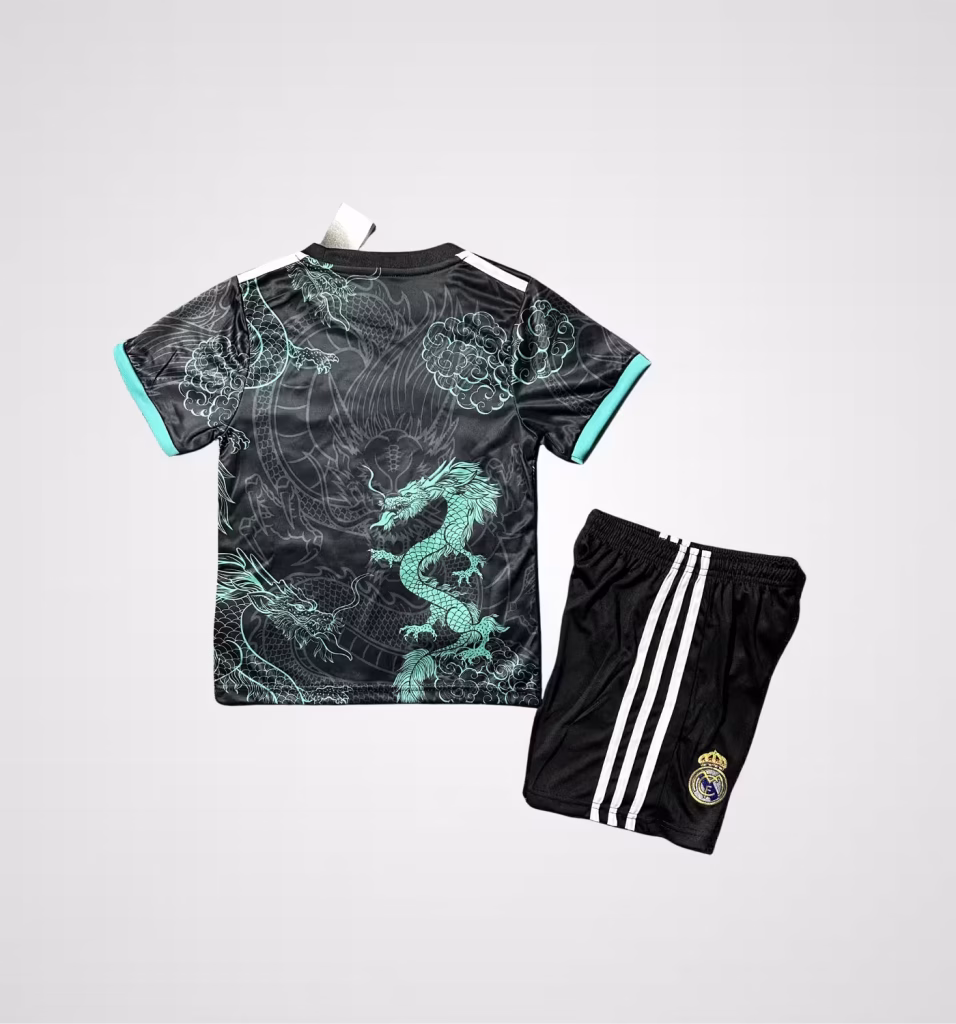 Real Madrid 2025-26 Green Dragon Premium Kit Kids