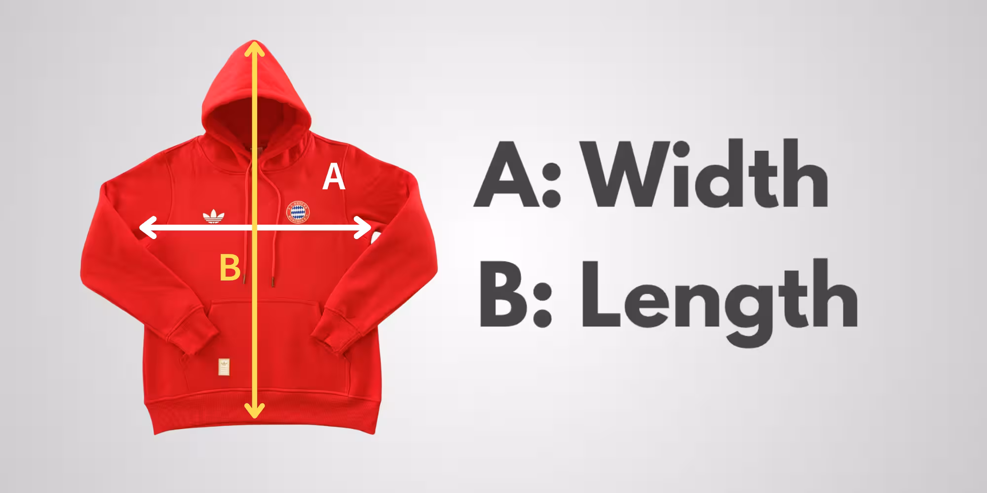 Size Guide Measure sample for Hoodies