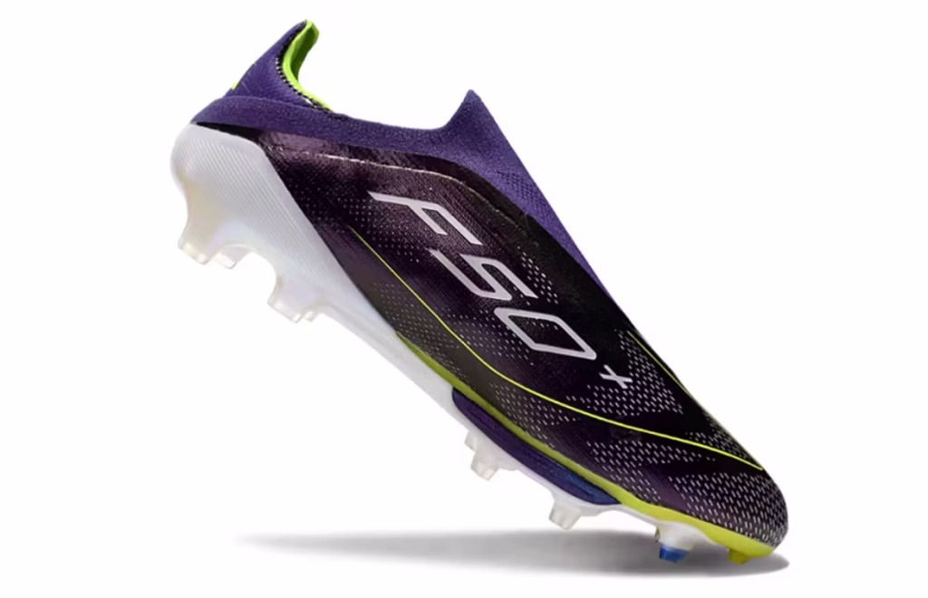 F50+ Elite Laceless FG Dark Purple Neon Green