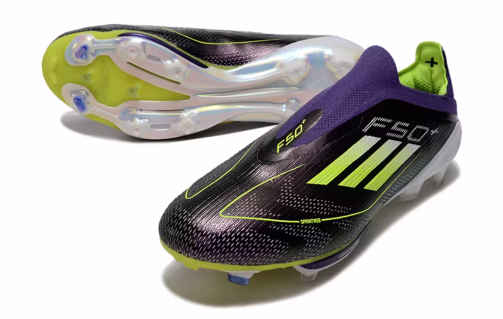 F50+ Elite Laceless FG Dark Purple Neon Green
